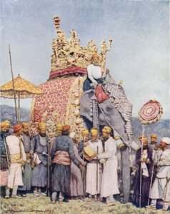 Slon a držáky z Bikaner od Mortimer Ludington Menpes